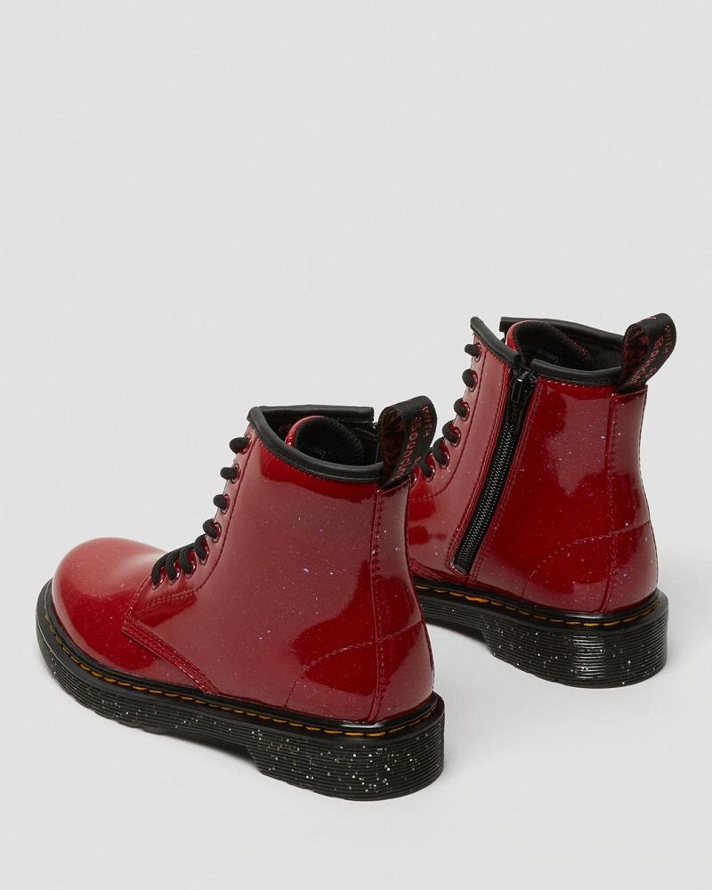 Kids' Dr Martens Junior 1460 Glitter Lace Up Boots Red | AU 675FDN